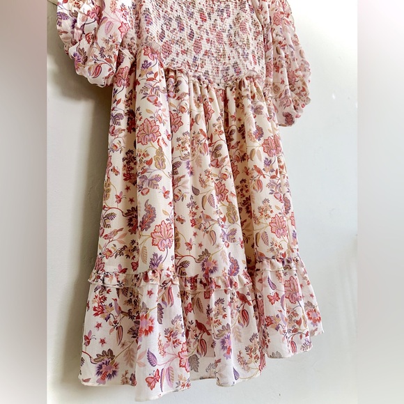 Super Natural by Secret Mission Mini Floral Bohemian Puff Sleeve Dress - Picture 4 of 4